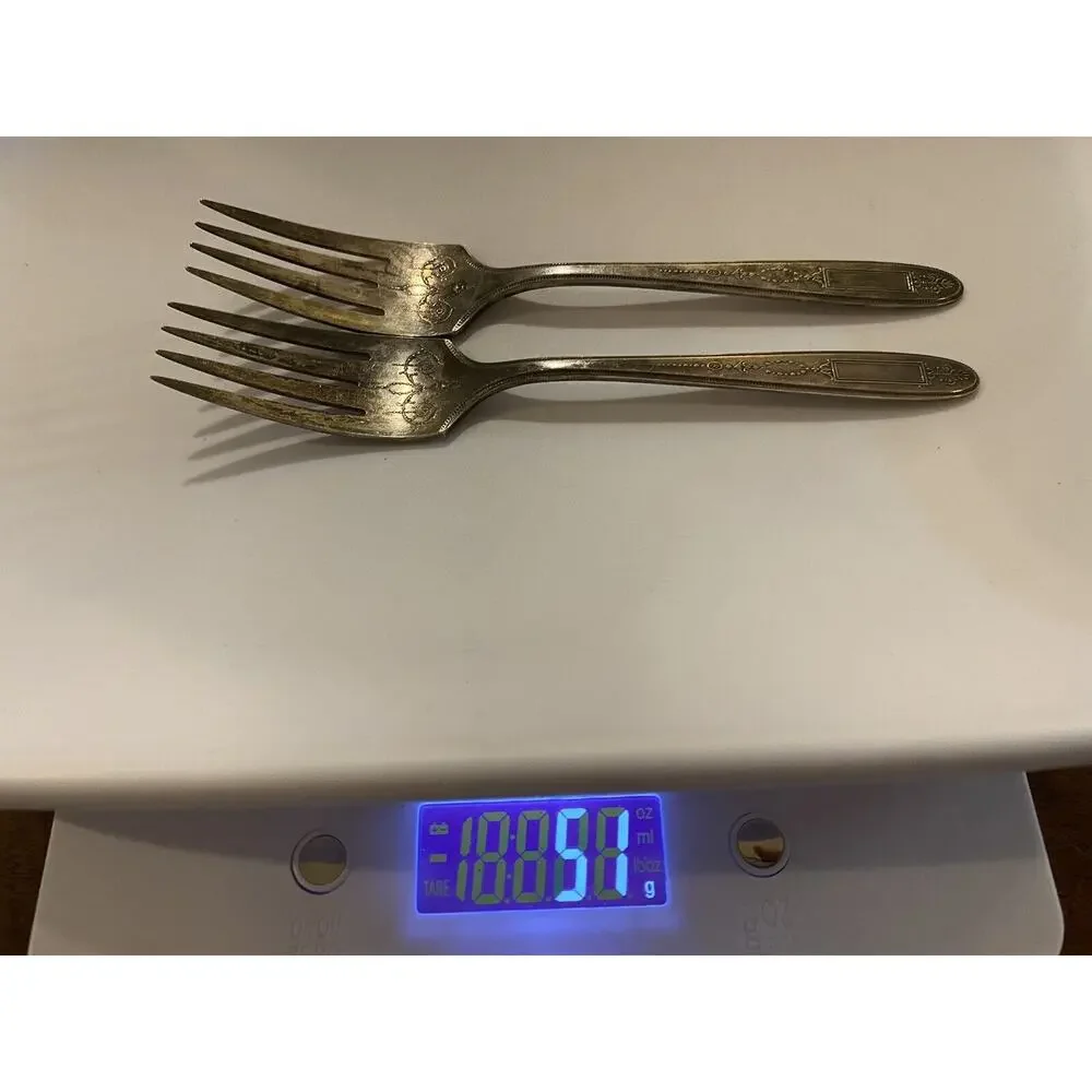 Set of 2 Grosvenor by Oneida Individual Salad Forks Silverplate 6 1/4